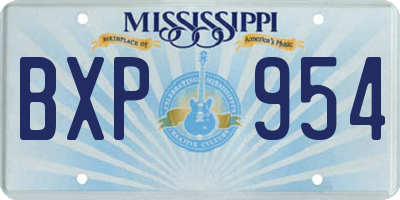 MS license plate BXP954