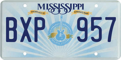 MS license plate BXP957