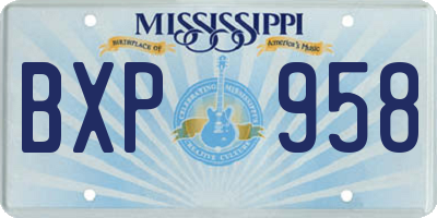 MS license plate BXP958