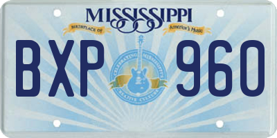 MS license plate BXP960