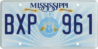 MS license plate BXP961