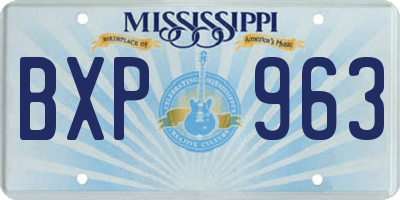 MS license plate BXP963