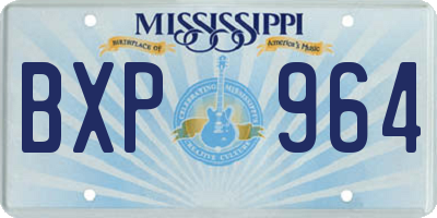 MS license plate BXP964