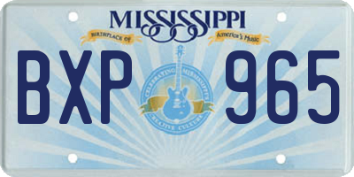 MS license plate BXP965