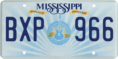 MS license plate BXP966