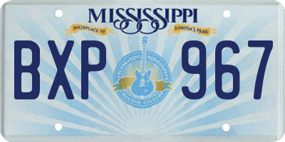 MS license plate BXP967