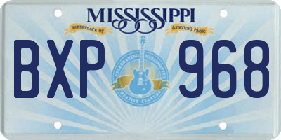 MS license plate BXP968