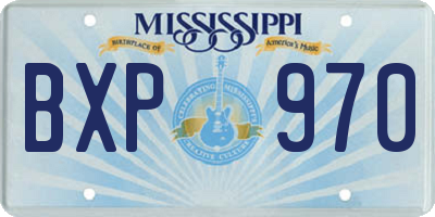 MS license plate BXP970