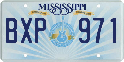 MS license plate BXP971