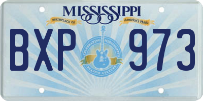 MS license plate BXP973