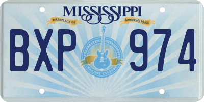 MS license plate BXP974