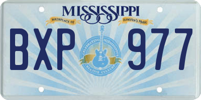 MS license plate BXP977