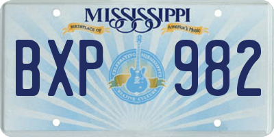 MS license plate BXP982