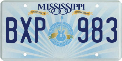 MS license plate BXP983