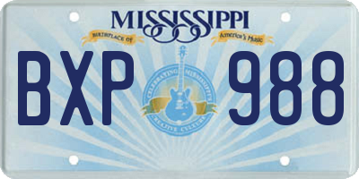 MS license plate BXP988