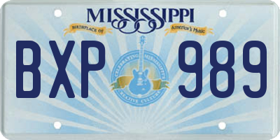 MS license plate BXP989
