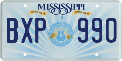 MS license plate BXP990