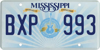 MS license plate BXP993