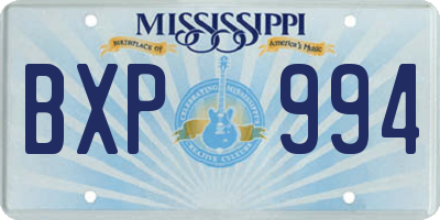 MS license plate BXP994