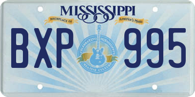MS license plate BXP995