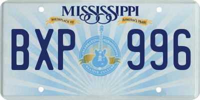 MS license plate BXP996