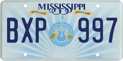 MS license plate BXP997