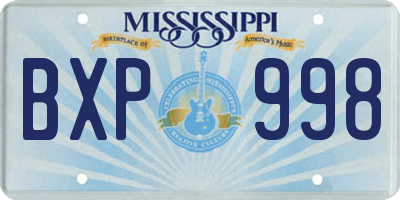 MS license plate BXP998