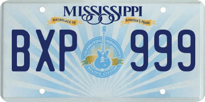 MS license plate BXP999