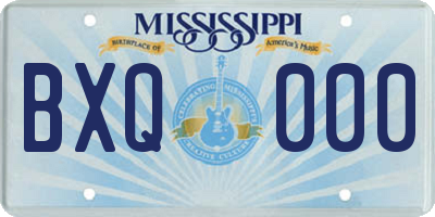 MS license plate BXQ000