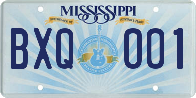 MS license plate BXQ001