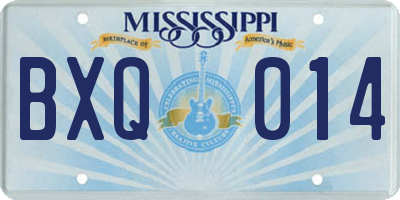 MS license plate BXQ014