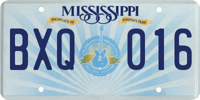 MS license plate BXQ016