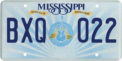 MS license plate BXQ022