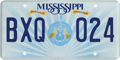 MS license plate BXQ024