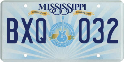 MS license plate BXQ032