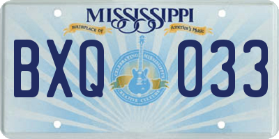 MS license plate BXQ033