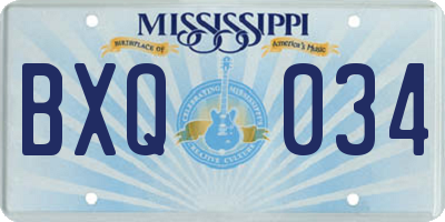 MS license plate BXQ034