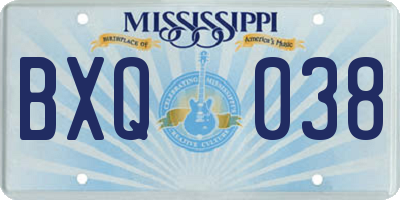 MS license plate BXQ038