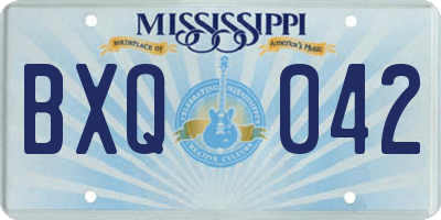 MS license plate BXQ042