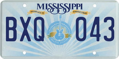 MS license plate BXQ043