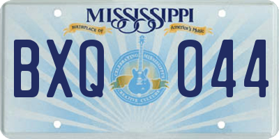 MS license plate BXQ044