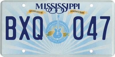 MS license plate BXQ047