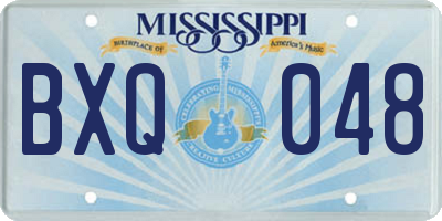 MS license plate BXQ048