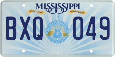 MS license plate BXQ049