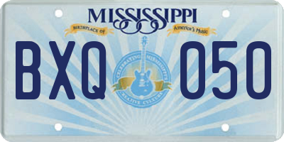 MS license plate BXQ050