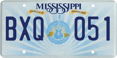 MS license plate BXQ051