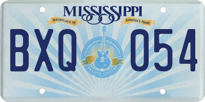 MS license plate BXQ054