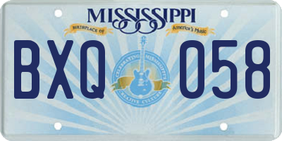 MS license plate BXQ058