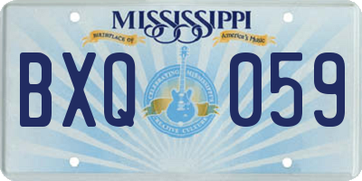 MS license plate BXQ059