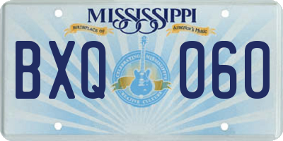 MS license plate BXQ060